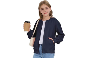 Girls Bomber Jackets Lightweight Zip Up Fashion Kids Cute Jacquard Coats Fall Varsity Outwear Clothes: Jacquard Weave and Production Notes