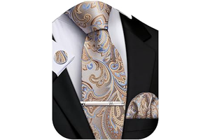 Mens Extra Long Tie 70 inches Necktie and Pocktie Square Cufflinks Set Silk Ties for Big and Tall Men Wedding Party: Jacquard Weave and Production Notes