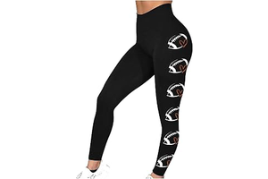 High Waist Legging for Women Football Print Shiny Gym Yoga Pants Hidden Scrunch Butt Lift Pants: Print Design and Production Notes