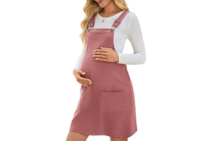 Yousify Womens Maternity Overalls Dress Corduroy Adjustable Strap Bib Casual Fall Overall Shorts Dresses with Pockets: OEM Production and Sizing Notes