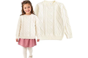Toddler Girls Knit Pullover Sweater,Long Sleeve: Jacquard Weave and Production Notes