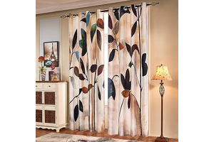 SUBRTEX Brown Leaf Floral 84 Inch Curtains for Living Room, 2 Panels: Print Design and Production Notes