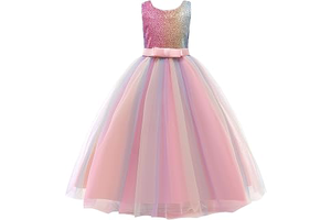 Flower Girls Satin Tulle Bridesmaid Dress Long A Line Wedding Birthday Pageant Party Dresses: Ombre Dyeing and Production Notes
