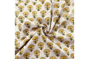 Cotton Fabric India Hand Block Print Floral Fabric Ideal for Dress Making, Craft and Arts, Patchwork, Quilting, Doll Making, DIY Craft-1 Yard: Print Design and Production Notes