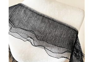 PEPPERLONELY 1 Yard 3-Layer Pleated Tulle Lace Chiffon Fabric Ribbon Fringe Elastic Ruffle Trim Dress Collar Cuffs DIY Sewing Material, 5 Inches: Fabric Sourcing and Quality Notes