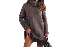 Womens Turtleneck Sweater Slip Dress Set 2 Piece Winter Sweaters with Elegant Lace-Trim Mini Dress Fall Winter Outfits: OEM Production and Sizing Notes