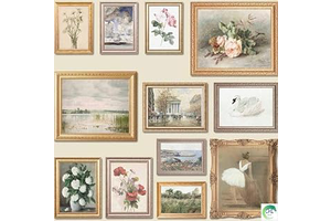 LANCHI95 12 Pcs Unframed Cottagecore Pastel Botanical Art - Coquette Decor: Print Design and Production Notes