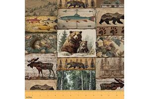 Rustic Cabin Fabric Country Nature Bear Moose Squirrel Upholstery Fabric for Chairs Sofa Couch Woodland Wildlife Camping Farmhouse Lodge Decor: Fabric Sourcing and Quality Notes