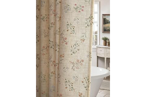 Floral Farmhouse Vintage Linen Shower Curtain French Country Decor 72Wx72H: Print Design and Production Notes