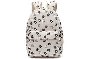 Kawaii Corduroy Backpack for Women Cute Floral Print Aesthetic Travel Book Bag Coquette Preppy College Laptop Daypack (Black Flower): Print Design and Production Notes