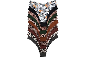 Women's 10 Pack Thongs Set Seamless Brief Cheeky No Show Panty Set: Print Design and Production Notes