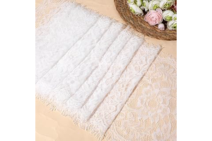 White Lace Fabric 3 Yards 9.8" Wide Floral Eyelash Lace Fabric Sewing Lace-Trim for DIY Crafts Wedding Gift Wrapping Costume Making: Fabric Sourcing and Quality Notes