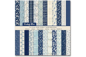 24 Sheets Scrapbook Paper Vintage Blue Floral Pattern Double Sided Printing Craft Paper for DIY Card Making Scrapbook Photo Album Home Décor-12: Print Design and Production Notes
