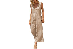Women Button Down Jumpsuits Cotton Linen Casual Rompers Overalls: OEM Production and Sizing Notes
