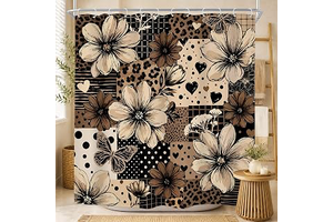 Leoprad Cheetah Print Shower Curtain Brown Floral Vintage Bathroom Decor: Print Design and Production Notes