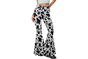 Flare Yoga Pants Women Elegant Funny Graphic Bell Bottoms Pants for Womens High Waisted Flare Leggings Stretch Trousers: Print Design and Production Notes