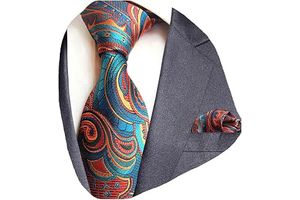 Fashion Paisley Tie and Pocket Square Set Mens Plaid Necktie: Jacquard Weave and Production Notes