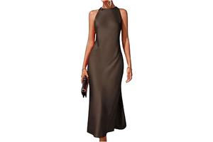 Women's Elegant Crew Neck Maxi Slit Cocktail Tank Wedding Dress: OEM Production and Sizing Notes
