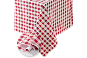 Gingham Check 3-Yard Cut-to-fit Vinyl Tablecloth/Table Protector, Red - 54" W x 108" L: Fabric Sourcing and Quality Notes