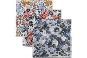 Cotton Floral Pocket Squares Pack for Men with Holder for Wedding: Print Design and Production Notes