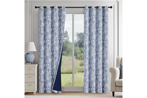 FMFUNCTEX Blue Blackout Floral Curtains for Bedroom, 84 Inches, 2 Panels: Print Design and Production Notes