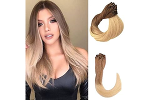 Blonde Clip in Extensions 16" 8pcs 120gram Dip Dyed Extensions Color Ombre #12 Golden Blonde to #613 Bleach Blonde Clip on Hair Extensions 20: Ombre Dyeing and Production Notes