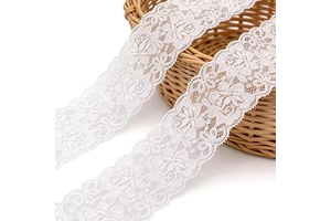 QingHan White Lace Trim Ribbon: 10 Yards 2.36 Inch Wide Lace Ribbon for Sewing - Floral Lace Trim for Crafts - Bridal Wedding Dress - Gift: Fabric Sourcing and Quality Notes