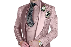 Jacquard Men Tuxedo Suit Set One Botton Suit Men 3 Piece Suit for Wedding: Jacquard Weave and Production Notes