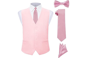 Boys Vest 4 Piece Paisley Boy Suit Vests Set for Kids Jacquard Waistcoat: Jacquard Weave and Production Notes