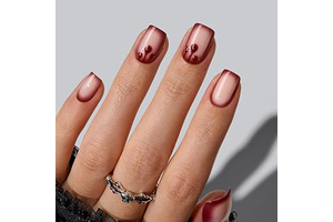 BTArtbox Halloween Press On Nails, Red Extra Short Square Nails, 32Ct: Ombre Dyeing and Production Notes