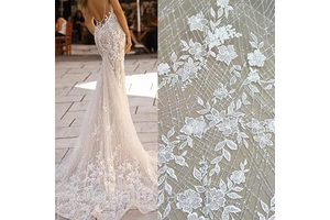 51" Wide Ivory White Net Tulle Mesh Flower Wedding Lace Fabric Bridal Luxury Embroidery Lace Fabrics for DIY Wedding Dresses Half Skirt Dress: Fabric Sourcing and Quality Notes