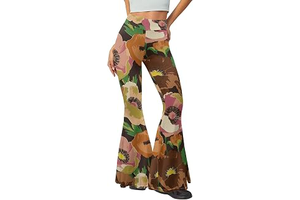 Yoga Pants Women Flare Leggings Soft Print Wide Leg Pants Tummy Control High Waisted Trousers Daily Party: Print Design and Production Notes