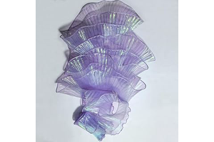7 Yards Retro Ruffle Trim - Pleated Chiffon & Tulle Fabric Applique for Dress, Bag Decoration, Craft Sewing Trimming（Iridescent Purple）: Ombre Dyeing and Production Notes