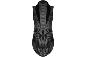 Men's Black Vest Waistcoat Tailcoat Brocade Damask Gothic Steampunk Victorian: Jacquard Weave and Production Notes
