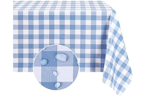 Romanstile Gingham Vinyl Tablecloth, Rectangle 54 x 78, Light Blue: Fabric Sourcing and Quality Notes