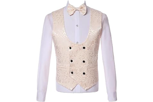 Men's Jacquard Double Breasted Buttons Suit Vest for Wedding Casual Party: Jacquard Weave and Production Notes