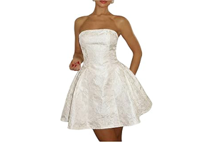Women's Wedding Dress Corset Lace Up Short Bridal Engagement Dress: Jacquard Weave and Production Notes