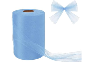 Dusty Blue Tulle Fabric Roll 6 Inch × 100 Yards Dusty Blue Tulle Mesh Ribbon for Gift Wrapping Wedding Tutu Skirt Crafts Sewing Party Decoration: Ombre Dyeing and Production Notes
