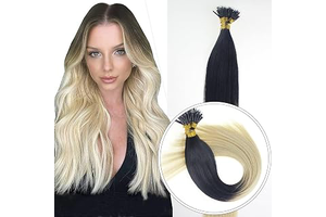 Nano Ring Hair Extensions Human Keratin Cold Fusion Tip Micro Beads Link Thick Balayage Highlight Ombre Real Remy 1g/s (18inch50gr50s: Ombre Dyeing and Production Notes