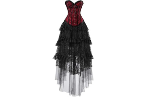 Corset Skirt Set Princess Overbust Bustier Women Boned Jacquard: Jacquard Weave and Production Notes