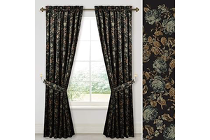 StangH Black Velvet Curtains 84 Inches Long Retro Floral Drapes 2 Panels: Print Design and Production Notes