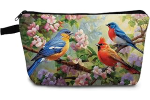 Floral Bird Print Small Cosmetic Bag: Print Design and Production Notes