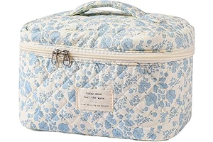 uekeboag Large Travel Quilted Makeup Bag for Women (01Lithtblue-flower): Print Design and Production Notes