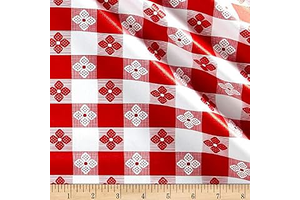 Tavern Check Flannel Backed Vinyl Red/White Classic Tablecloth, Fabric by the Yard: Fabric Sourcing and Quality Notes
