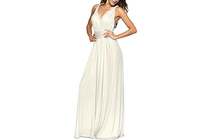 Women's Backless Gown Dress Convertible Multi-Way Wrap Halter Cocktail Dress Bandage Bridesmaid Long Dresses: Ombre Dyeing and Production Notes