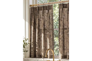 NICETOWN Pinch Pleated Cafe Curtains 36 inch Length, Khaki Floral Print: Print Design and Production Notes