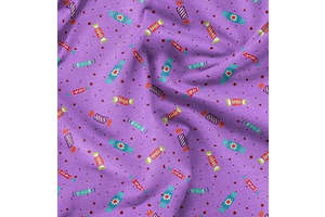 Soimoi Cotton Canvas Purple Fabric - by The Yard - 42 Inch Wide - Dot & Candies Food Fabric - Playful and Colorful Designs for Creative Crafts: Fabric Sourcing and Quality Notes