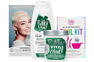 Punky Lift, Color & Refresh Kit Bundle, Green, Hair Color Kit, 1 Pack: Ombre Dyeing and Production Notes