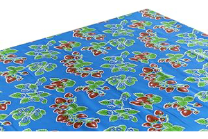 Alux Oilcloth Tablecloth for Patios, Picnic and Kitchen Tables - Strawberry Blue - Plastic Vinyl - Mantel de Plastico (55x90in Oval): Fabric Sourcing and Quality Notes