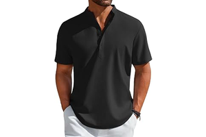 Men's Henley Shirt Short Sleeve Casual T-Shirt Summer Beach Hippie Henley Tee Shirt: OEM Production and Sizing Notes